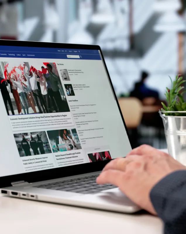 Publications et actualités lues sur un ordinateur portable